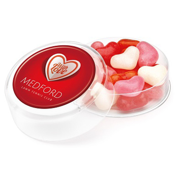 Picture of Branded Pot of Heart Shaped Jelly Beans