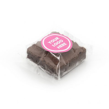 brownie with branded sticker