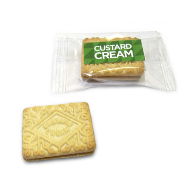 2 custard creams wrapped in branded packaging