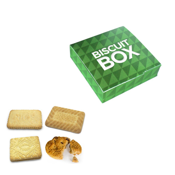 4 biscuits and a branded biscuit box