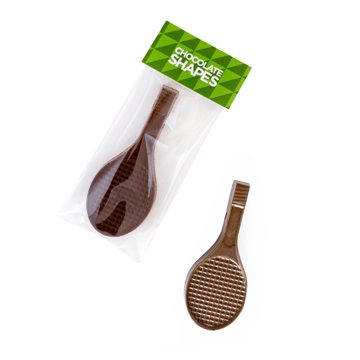 Tennis racket shaped chocolate. 