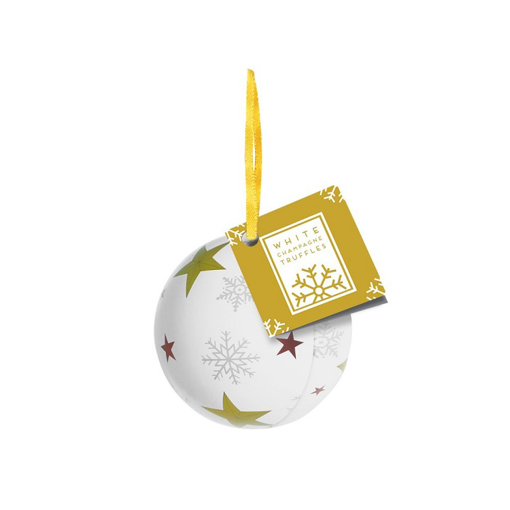white promotional bauble