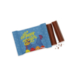 Small fair trade chocolate bar in a printed wrapper branded with company logo